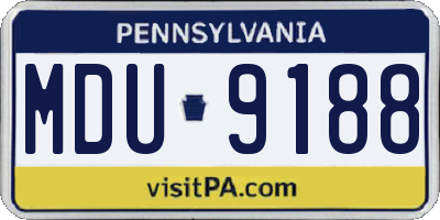 PA license plate MDU9188