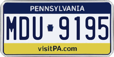 PA license plate MDU9195