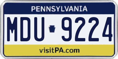PA license plate MDU9224