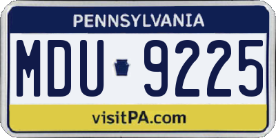 PA license plate MDU9225