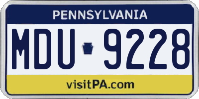 PA license plate MDU9228