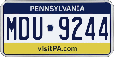 PA license plate MDU9244