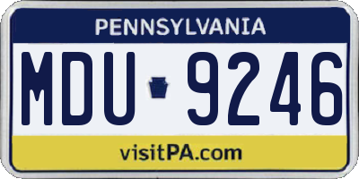 PA license plate MDU9246