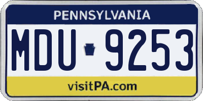 PA license plate MDU9253