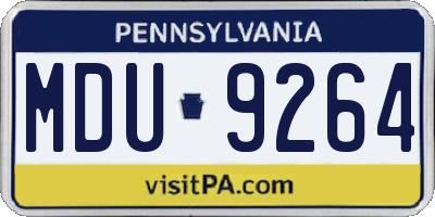 PA license plate MDU9264