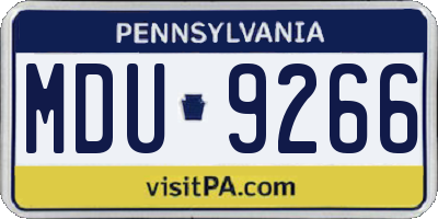PA license plate MDU9266