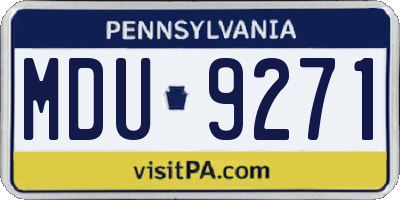 PA license plate MDU9271