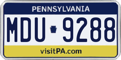 PA license plate MDU9288