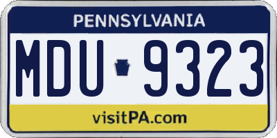 PA license plate MDU9323