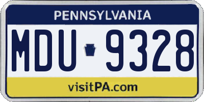 PA license plate MDU9328