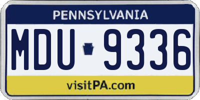 PA license plate MDU9336