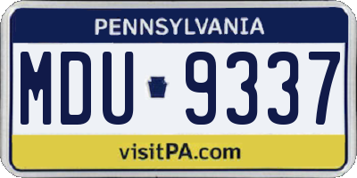 PA license plate MDU9337