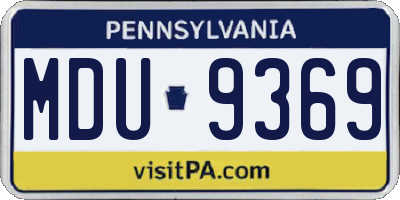 PA license plate MDU9369