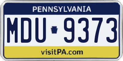 PA license plate MDU9373