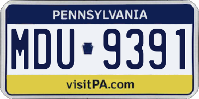PA license plate MDU9391