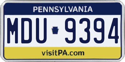 PA license plate MDU9394