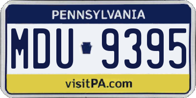 PA license plate MDU9395