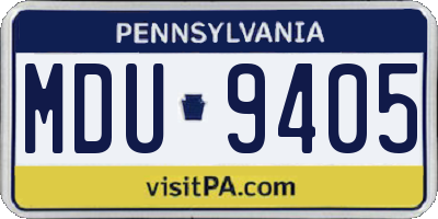 PA license plate MDU9405