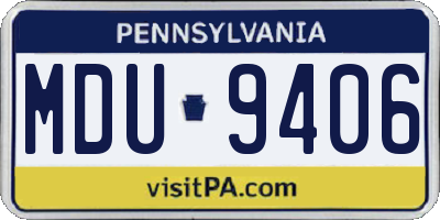 PA license plate MDU9406