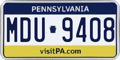 PA license plate MDU9408