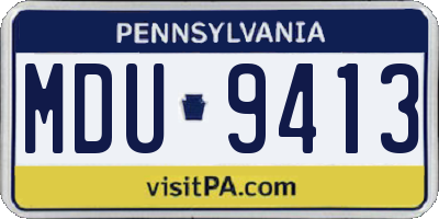 PA license plate MDU9413