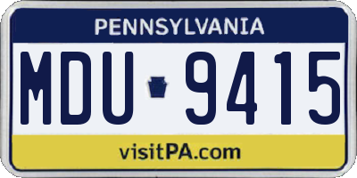 PA license plate MDU9415
