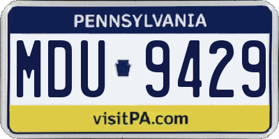 PA license plate MDU9429