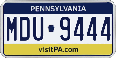 PA license plate MDU9444