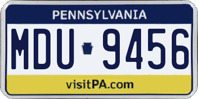 PA license plate MDU9456