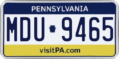 PA license plate MDU9465