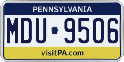 PA license plate MDU9506