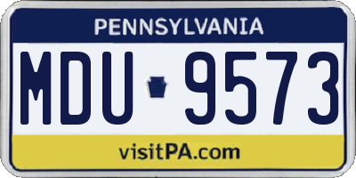 PA license plate MDU9573