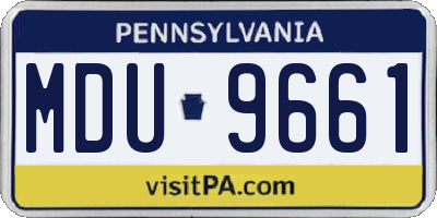 PA license plate MDU9661