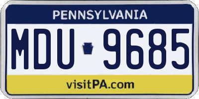 PA license plate MDU9685