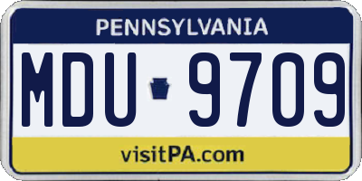PA license plate MDU9709