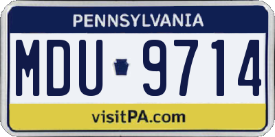 PA license plate MDU9714