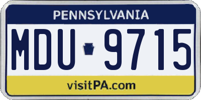 PA license plate MDU9715