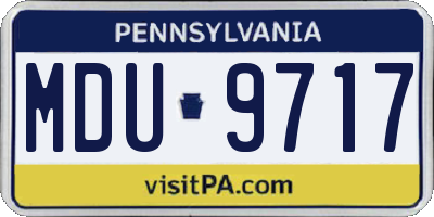 PA license plate MDU9717