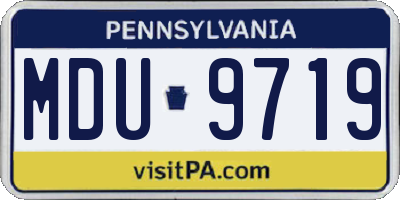 PA license plate MDU9719