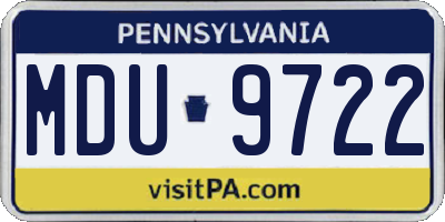 PA license plate MDU9722