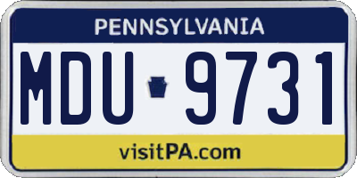 PA license plate MDU9731