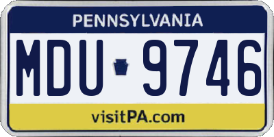 PA license plate MDU9746