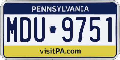 PA license plate MDU9751