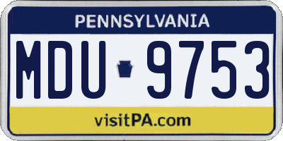 PA license plate MDU9753