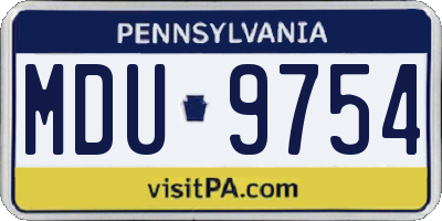 PA license plate MDU9754