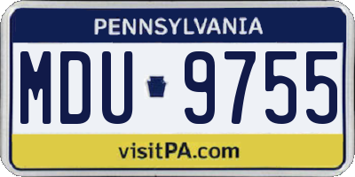 PA license plate MDU9755
