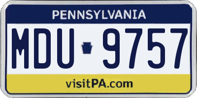PA license plate MDU9757