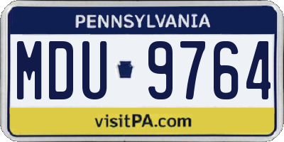 PA license plate MDU9764