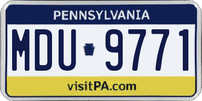PA license plate MDU9771