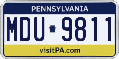 PA license plate MDU9811